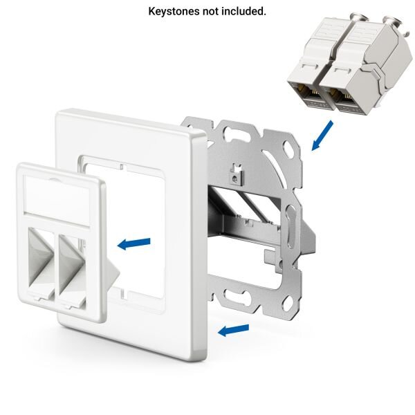 Keystone Anschlussdose 45° 2-Port